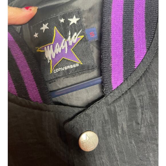 Converse Vintage 90s Mens S Magic Johnson Suede Bomber Jacket Varsity Lakers NBA - Picture 4 of 9